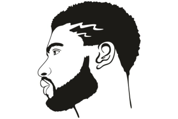 Silhouette of a Man with a Beard