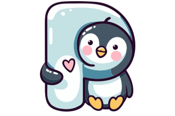 Adorable Penguin with a Heart-shaped Cookie