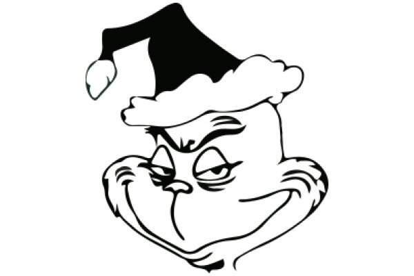 A Whimsical Character: A Cartoon of a Smiling Face with a Santa Hat