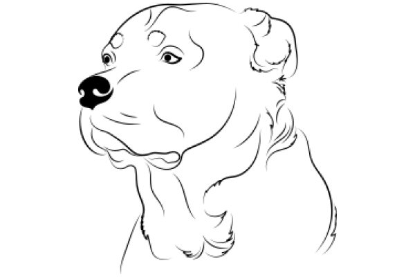 A Line Drawing of a Polar Bear's Head