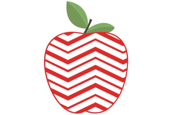 Vibrant Apple with Striped Pattern and Green Leaf