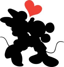 A Silhouette of Mickey Mouse with a Heart Above Him