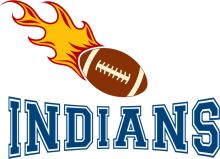 Indians Football Team Logo with Flaming Football