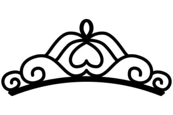 Elegant Black Crown with Floral Design on a White Background