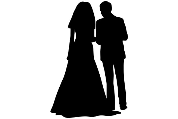 A Silhouette of a Couple in a Formal Setting