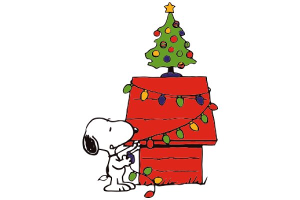 A Festive Christmas Scene with Snoopy and Charlie Brown