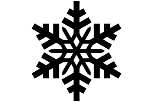 Stylized Black Snowflake Design