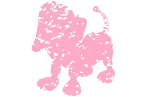 A Pink Lion with a Curly Tail