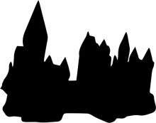 Silhouette of a Castle on a White Background