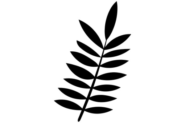 Simplistic Line Art of a Leaf