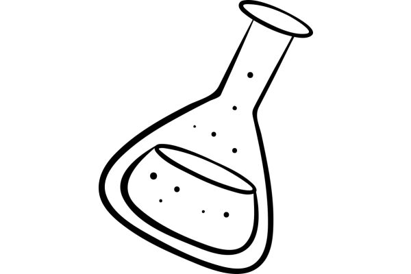 A Simple Line Drawing of a Flask