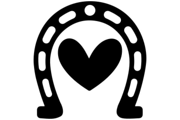 Silhouette of a Horse Shoe with a Heart Inside