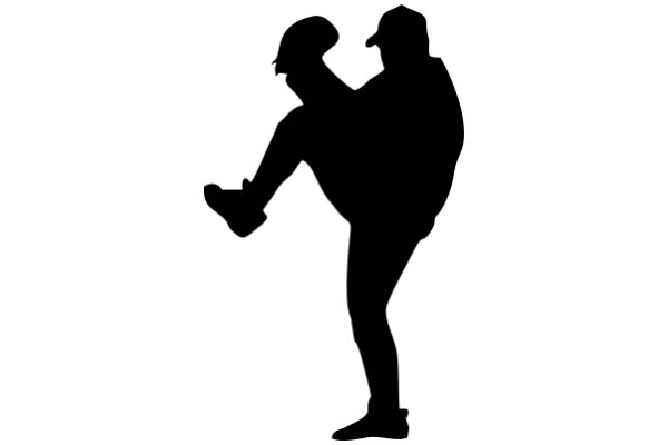 Silhouette of a Baseball Player in Action