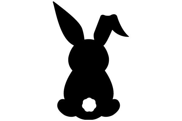 A Silhouette of a Bunny in a White Background