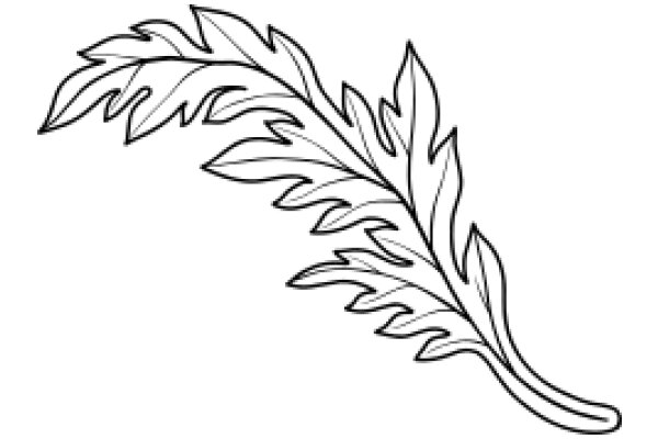 Stylized Artwork of a Leafy Branch