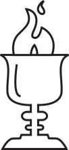 A Simple Line Drawing of a Candle and a Chalice