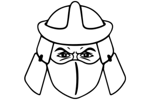 A Stylized Illustration of a Hat with a Mask-like Design