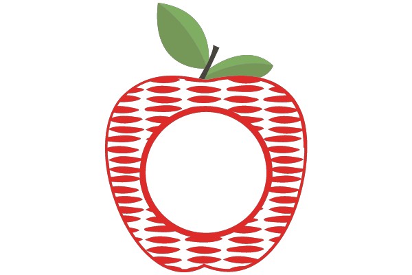 Vibrant Red Apple with a Green Leaf, Set Against a White Background