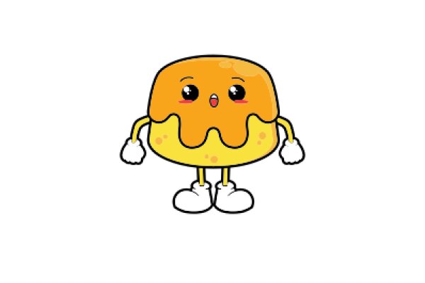 A Delightful Cartoon Character: A Yellow Donut with Eyes and a Smile!