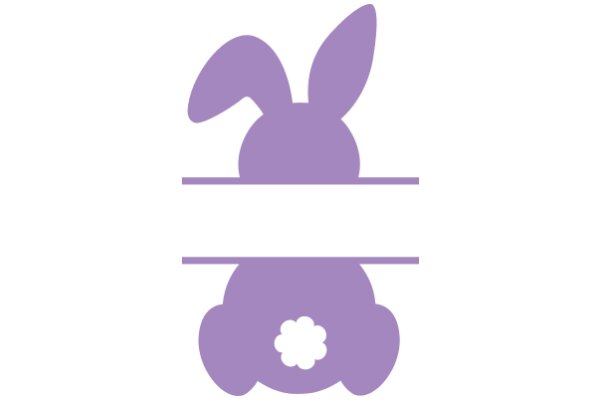 Purple Bunny with Fluffy Ears and a Flower on Its Back