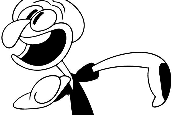 A Cartoon Character's Delightful Expression