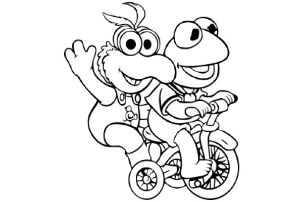 A Friendly Adventure: Kermit and Miss Piggy on a Bike