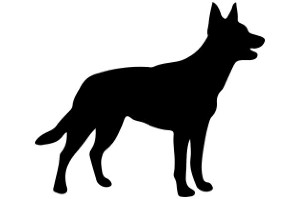 A Silhouette of a Dog, Standing Alone