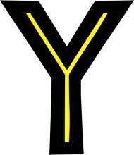 Simplistic Design: A Yellow Letter 'Y' on a White Background