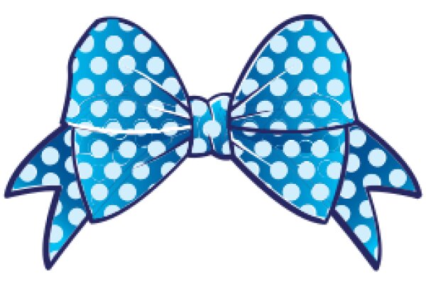 Stylish Blue Bow with White Polka Dots