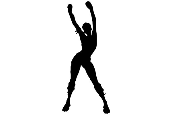 Silhouette of a Person in a Celebratory Pose