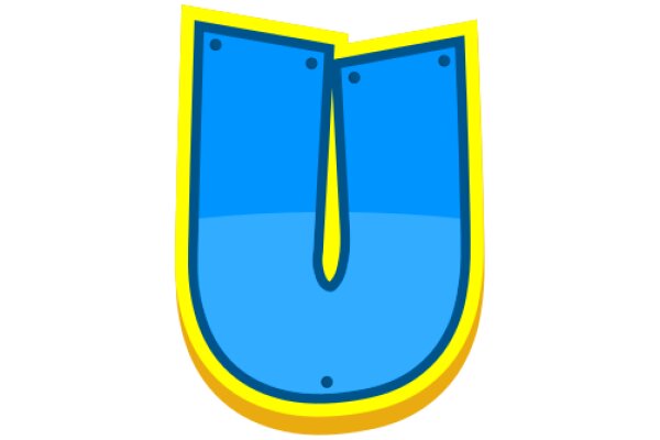 Vibrant Blue and Yellow Sign with a Letter 'U' Inside