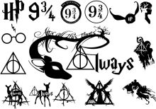 A Collection of Iconic Symbols and Numbers from the Harry Potter Universe