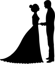 A Silhouette of a Couple's First Dance