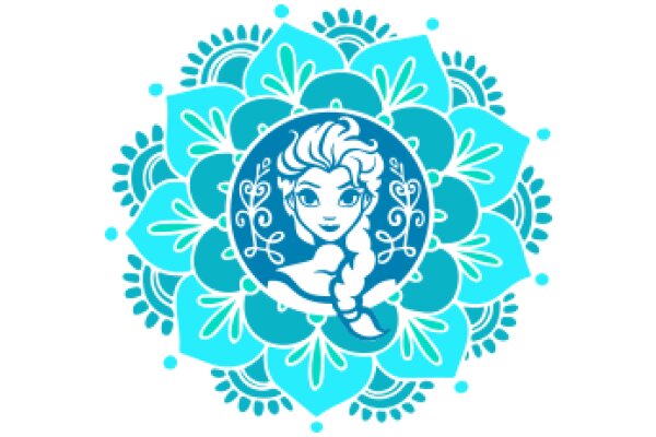 Stylized Floral Pattern with a Central Character