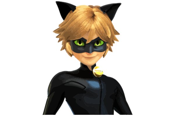 A Stylish Feline-Inspired Character in a Black Suit