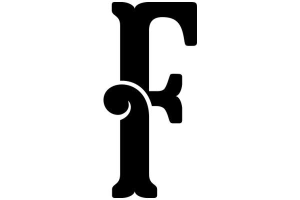 Stylized Letter 'F' with a Curly Tail