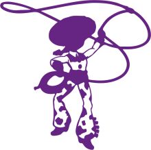 Cowboy Rope Art: A Purple Silhouette of a Cowboy and His Lasso