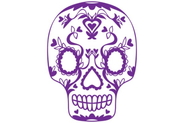 Stylized Purple Sugar Skull Design