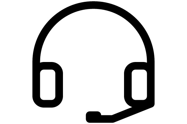 Simplistic Icon of a Headset with a Microphone