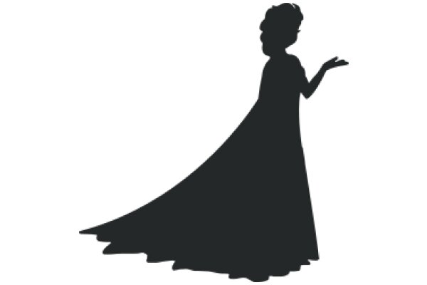 Silhouette of a Woman in a Long Dress