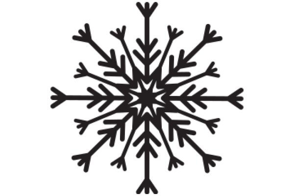 Stylized Black Snowflake Design