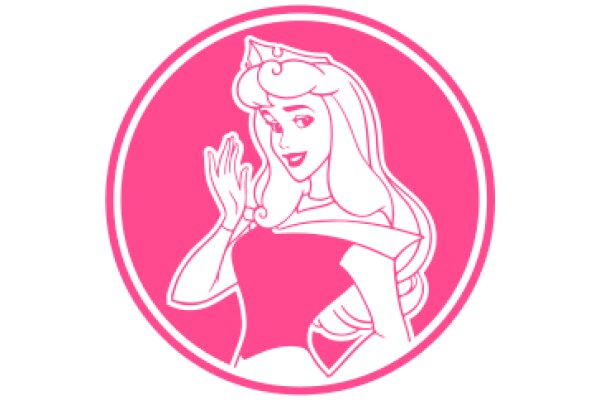 A Pink Logo Featuring a Stylized Princess Character