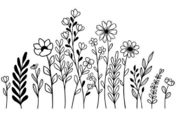 Floral Illustration: A Collection of Flowers and Plants