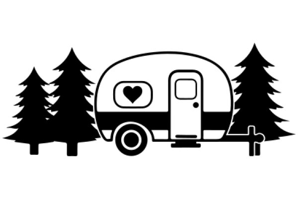 A Cozy Camping Scene with a Heart-Shaped Window