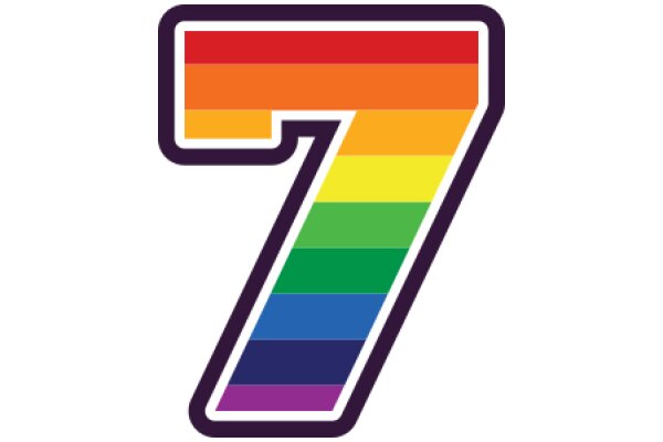 Vibrant Rainbow Logo of the Number Seven