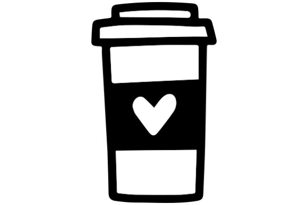 A Simple Icon of a Coffee Cup with a Heart Inside