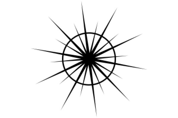 Radiant Black Spokes: A Minimalist Artwork