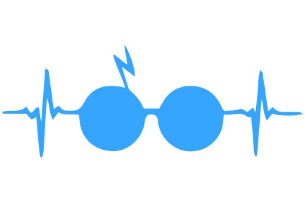 Electrical Heartbeat Symbol with Blue Circles and Waveform