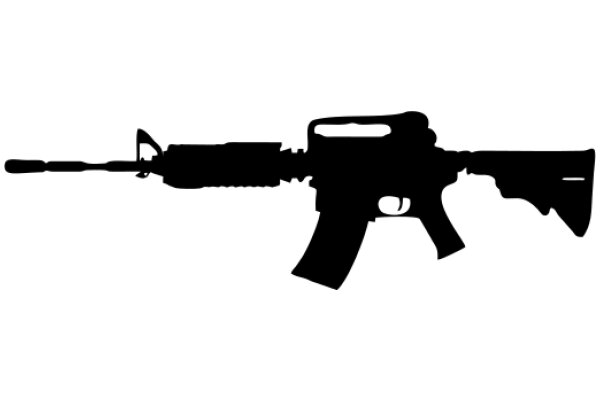 Silhouette of a Gun on a White Background