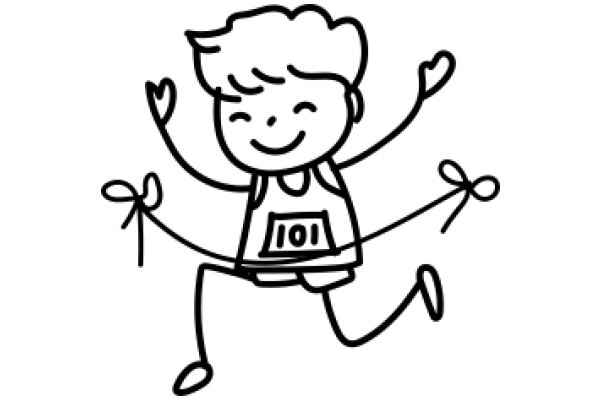 A Joyful Cartoon of a Person Celebrating a 101 Race